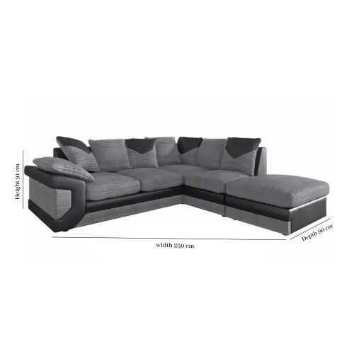 (Black & Grey, Right  corner) Modern Comfortable Corner sofa and sofa set
