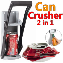 Wall Mounted Can Crusher 16oz Heavy Duty Bottle Opener Recycling Tool