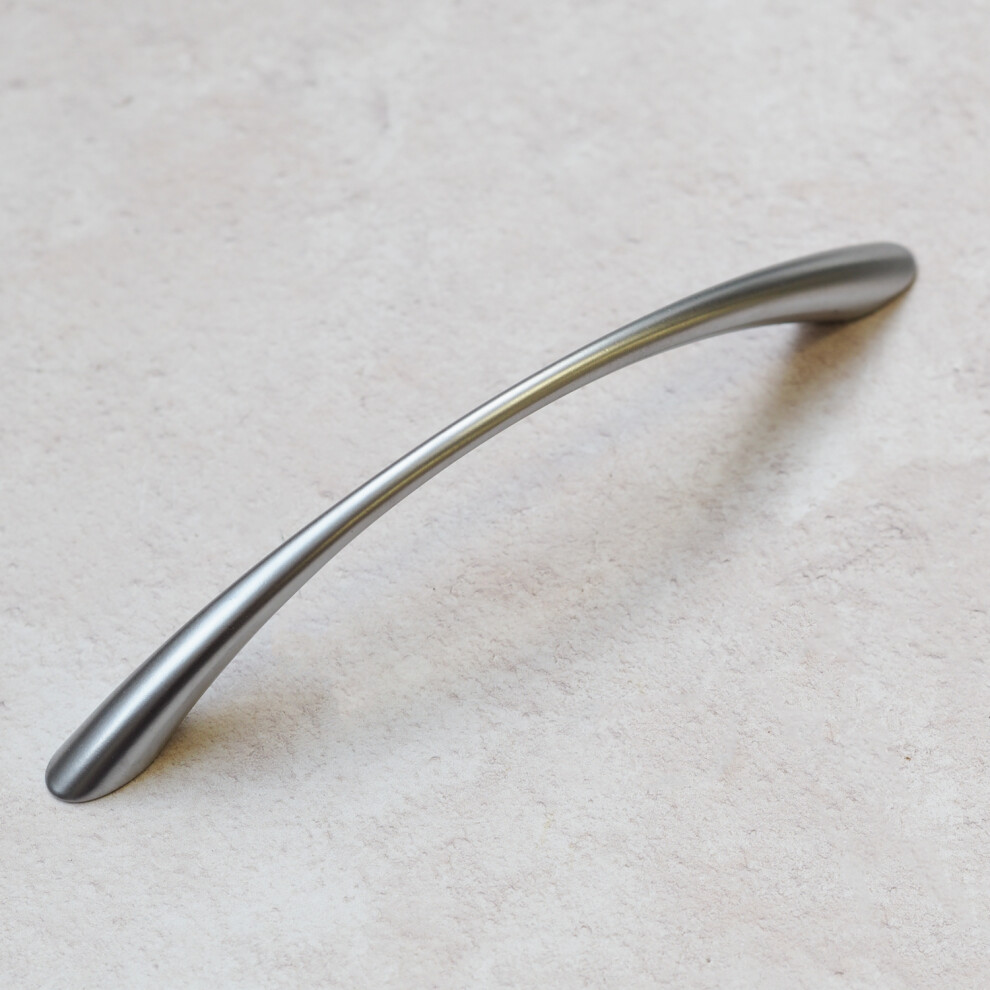 128mm Matt Chrome Bow Cabinet Handle Pull Silver Grey Furniture