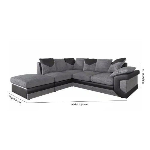 (Black & Grey, Left  Corner) Modern Comfortable Corner sofa and sofa set 2