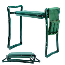 Heavy-Duty Garden Kneeler Seat with Tool Bag - 2-in-1 Foldable Stool, EVA Foam Padding, Handles, 330 lbs Capacity, Lightweight & Portable