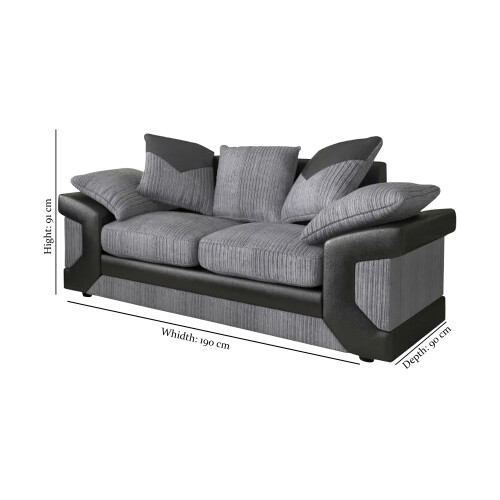 (Black & Grey, 3+2 Seater) Modern Comfortable Corner sofa and sofa set 2