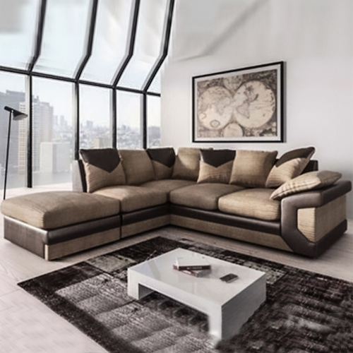 (Beige & Brown, Left  Corner) Modern Comfortable Corner sofa and sofa set
