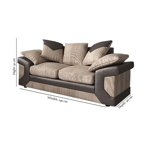 (Beige & Brown, 3+2 Seater) Modern Comfortable Corner sofa and sofa set 2
