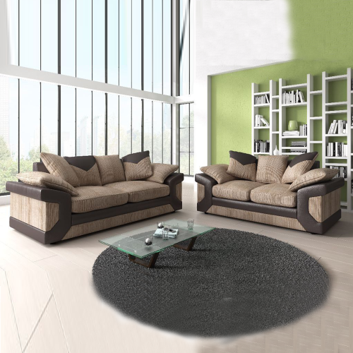 (Beige & Brown, 3+2 Seater) Modern Comfortable Corner sofa and sofa set