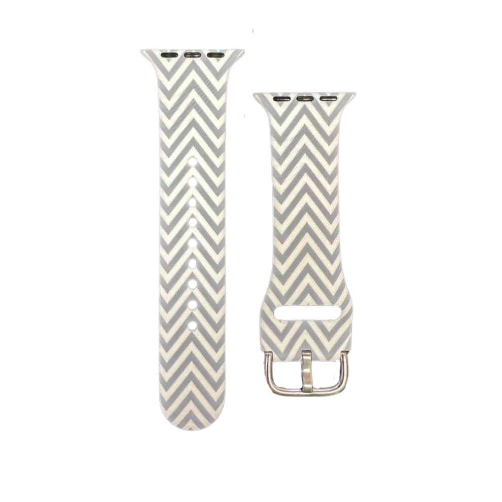 Blue Zig-Zag Pattern Apple Watch Strap 38/40/41Mm (S/M) Blue,White 5061023872611