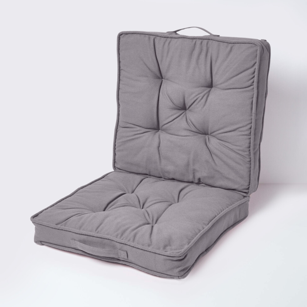Homescapes (Grey) Cotton Travel Back Support Booster Cushion