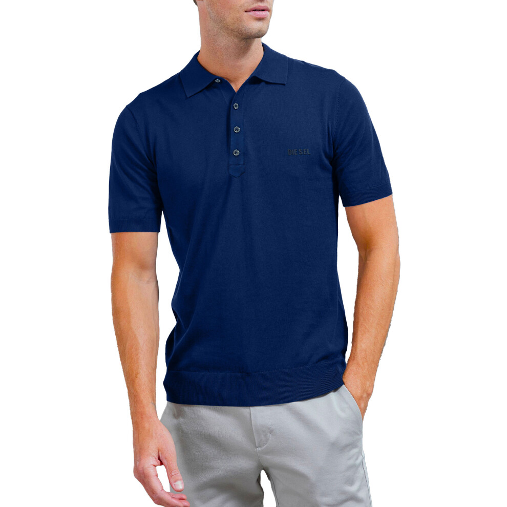 (Navy Blue, S) DIESEL T Heal HD 00SQFQ Mens Polo T Shirts Golf Tee