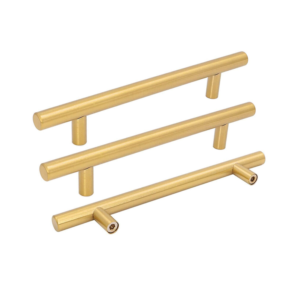 Goldenwarm 15 Pcs Gold Cabinet Pulls Drawer Handles 128Mm Brushed Brass Kitchen Cabinet Hardware Ls201gd128 Cupboard Door Pull 718924620104