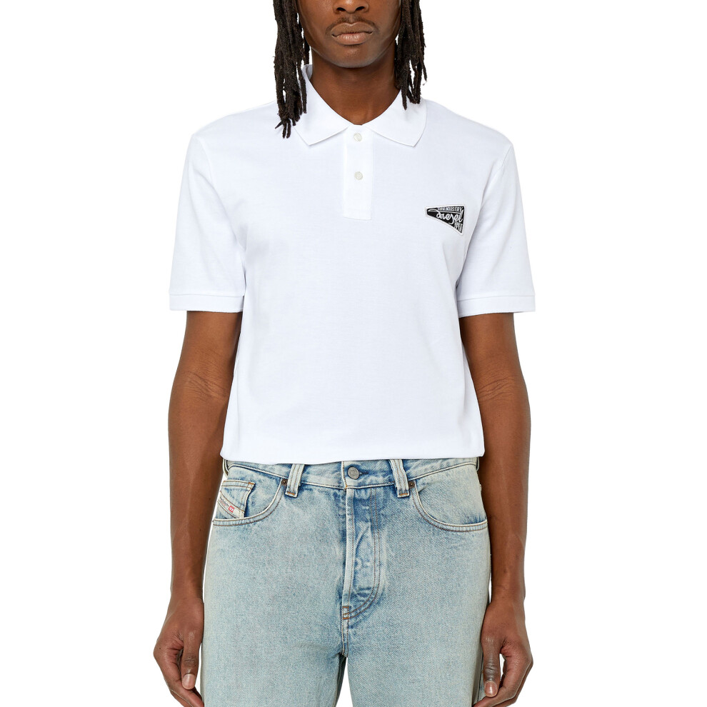 (White, XL) DIESEL T-SMITH-G3 A10632 Mens Polo T Shirts Golf Tee