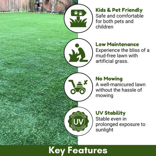 (4m, 7m) Boundary 30mm Plush Premium Artificial Grass 2