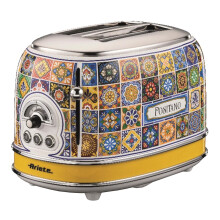 Ariete 551/1 Positano 2 Slice Toaster, Vintage Italian Tile Design, Defrost & 6 Toasting Functions