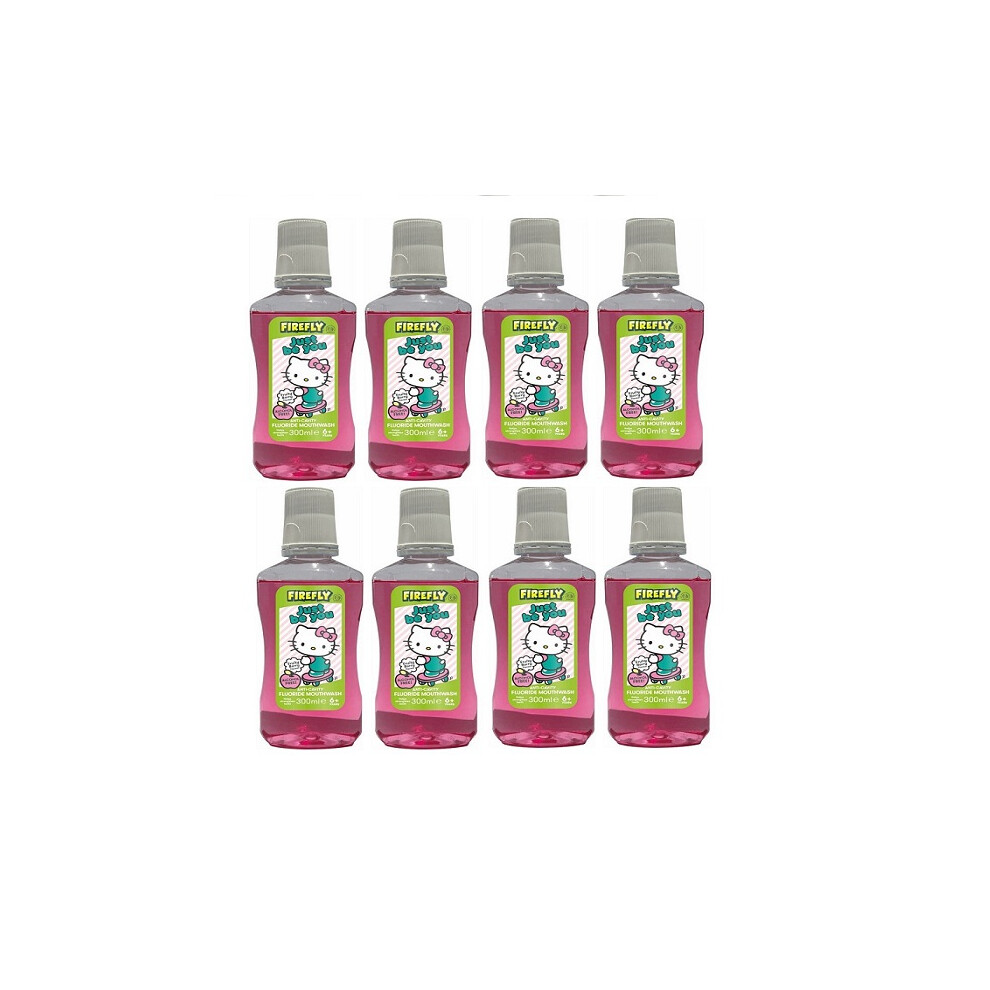 Firefly Hello Kitty Just Be You Children's Mouthwash Berry 8 x 300ml Bulk buy