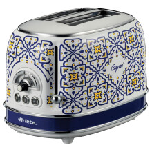 Ariete 5512 2 Slice Toaster, Cool Touch Sides, Defrost, 6 Toasting Functions, Auto Eject, Crumb Drawer, Capri Design