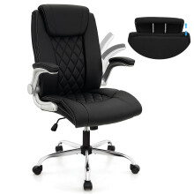 PU Leather Office Chair Adjustable Headrest Chair With Rocking Function
