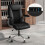 Costway PU Leather Office Chair Adjustable Headrest Chair With Rocking Function 7