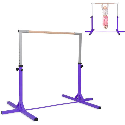 Costway Gymnastics Training Bar Height Adjustable Horizontal Kip Bars For Kids