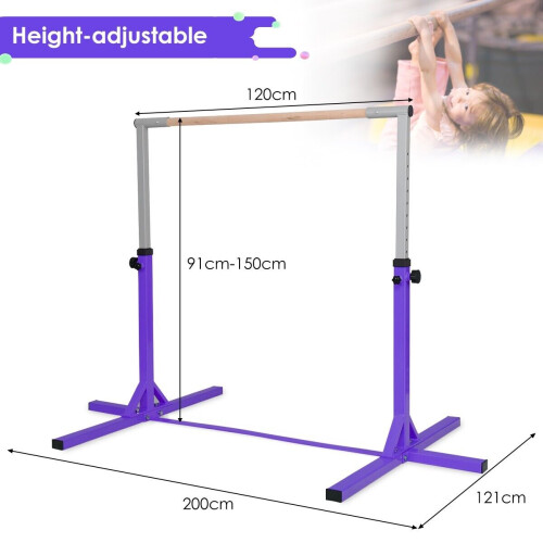 Costway Gymnastics Training Bar Height Adjustable Horizontal Kip Bars For Kids 1