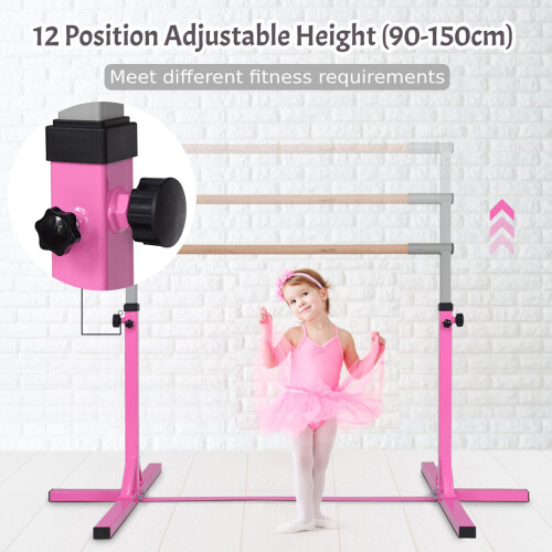 Costway Gymnastics Training Bar Height Adjustable Horizontal Kip Bars For Kids 1