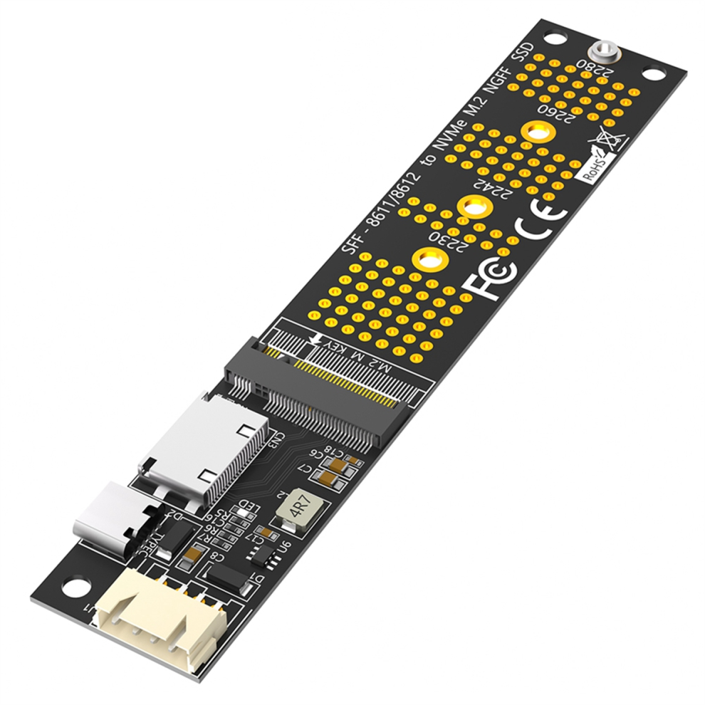 M.2(Ngff) Nvme Ssd To Sff-8611/8612 Adapter Expansion Riser Card 4853542384413
