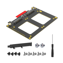 Dual U.2 Naar PCIe 4.0 X8 Adapter Card Riser SFF-8639 Ondersteunt 2 X SSD Compatibel met Win8/10/11 Linux