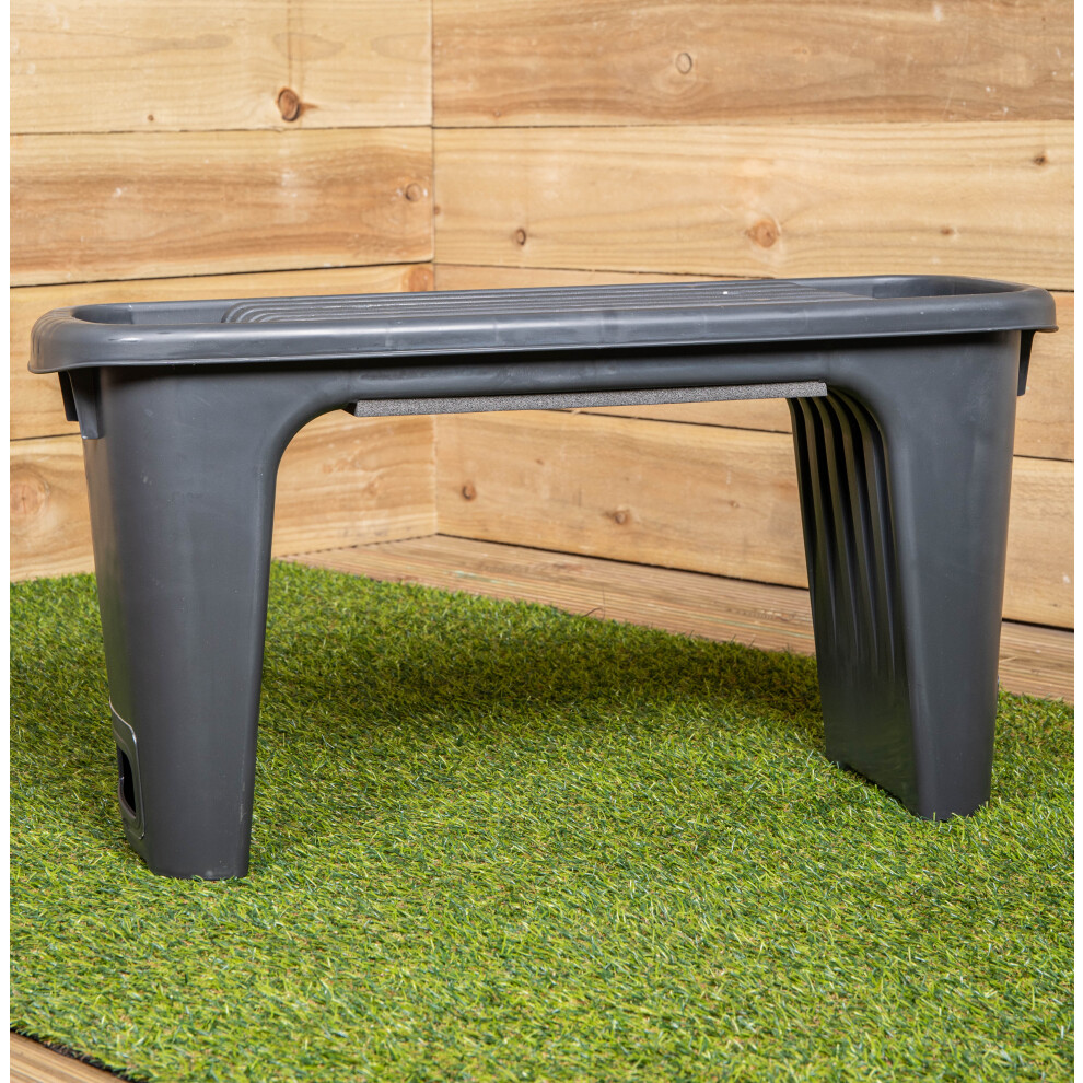2 in 1 Grey Plastic Garden Kneeler and Stool with Storage Area