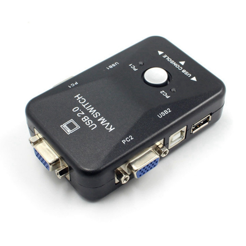 Comutador KVM 2 portas VGA USB 2.0, mouse e teclado 2