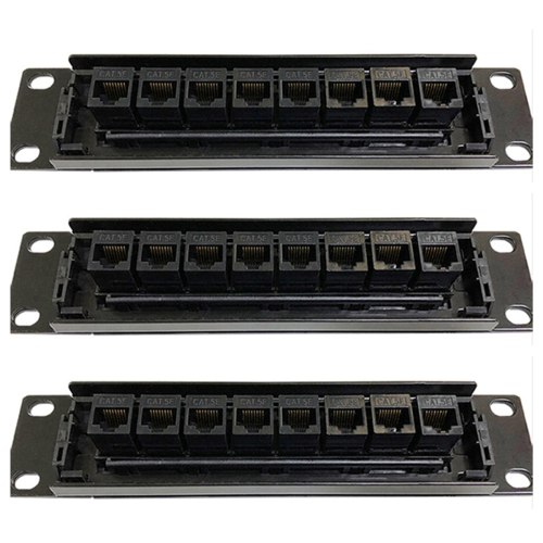 8 θύρα Straight-through CAT6 Patch Panel RJ45 Προσαρμογέας καλωδίου δικτύου 1