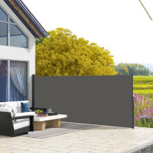 Outsunny Side Awning Retractable, Privacy Screen, 400x180cm, Dark Grey