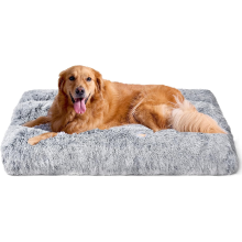 EHEYCIGA Extra Large Dog Bed XL, Fluffy Calming Dog Bed Anti Anxiety Dog Crate Bed Washable Cushion with Anti-Slip Bott