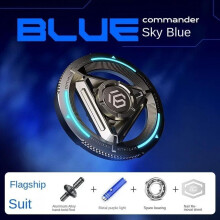 (blue) Commander Fidget Spinner EDC Stress Relief Toys Advanced Edition Adults Finger Metal Fingertip Gyroscope Men Boy Gifts