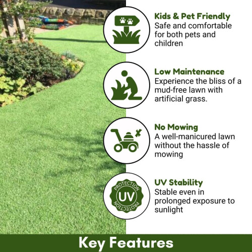 (2m, 8m) Promo 35mm Non-Slip Artificial Grass For Lawn 2