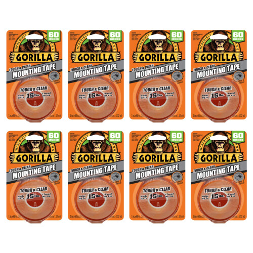 Gorilla Gorilla 106107 Ανθεκτική Ταινία Στήριξης, 8 Τεμάχια, Διαφανής, Κίτρινη, 6 Τεμάχια