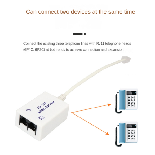 Διαχωριστής φίλτρου DSL ADSL για τηλεφωνική γραμμή αρσενικό σε 2 γυναίκες 1