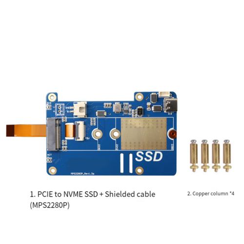 MPS2280P PCIE M.2 NVME SSD HAT+FPC Cable For 5 2