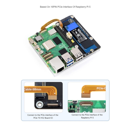 Til Raspberry Pi 5 PCIe til M.2-adapterkort 1