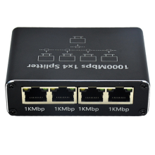 Gigabit Netwerksplitter 1-Naar-4 Netwerkkabelsplitter RJ45 Netwerkpoort Ethernetsplitter Geschikt voor PC Laptops