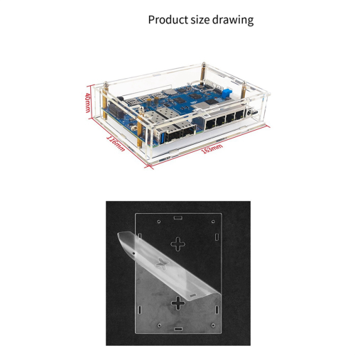 Για την πλακέτα ανάπτυξης Banana Pi R4, προστατευτική θήκη δρομολογητή ανοιχτού κώδικα 2