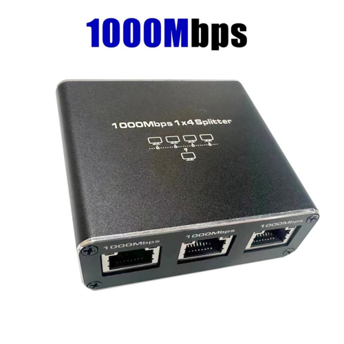 Gigabit Ethernet Splitter 1 in 4 Out 1000Mbps Internet Cable 2
