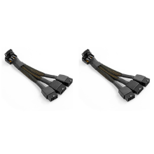 2X Cabo de GPU 16 Pinos para ExtensãO Pcie 3 x 8 - AWG PCIE 5.0 90 Graus ÂNgulo Reto 12 + Adaptador AlimentaçãO 4 (Tipo B)