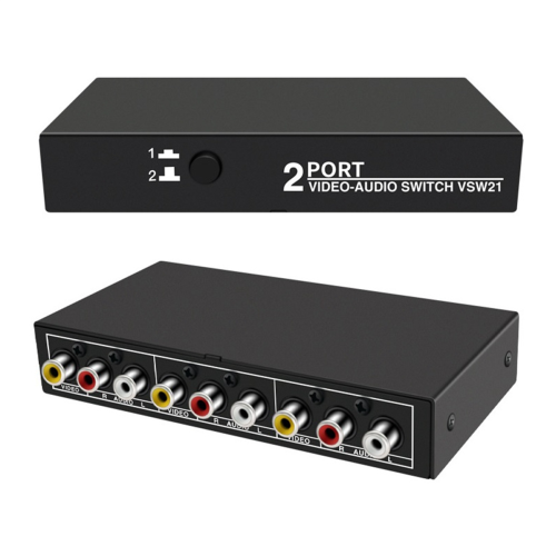 AV Switch Selector Box 2 Port 3RCA Audio Video Splitter 2