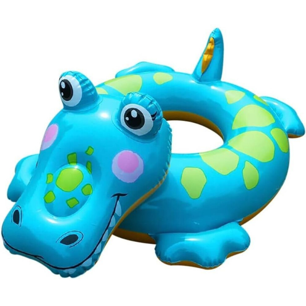 (blue, 71*56*24cm) Children's Inflatable Swimming Ring, 71cm Inflatable Pool Float Animal, Crocodile Inflatable Raft Pool Toy From 3 Years,swimming Hoop, Water Toys,pool