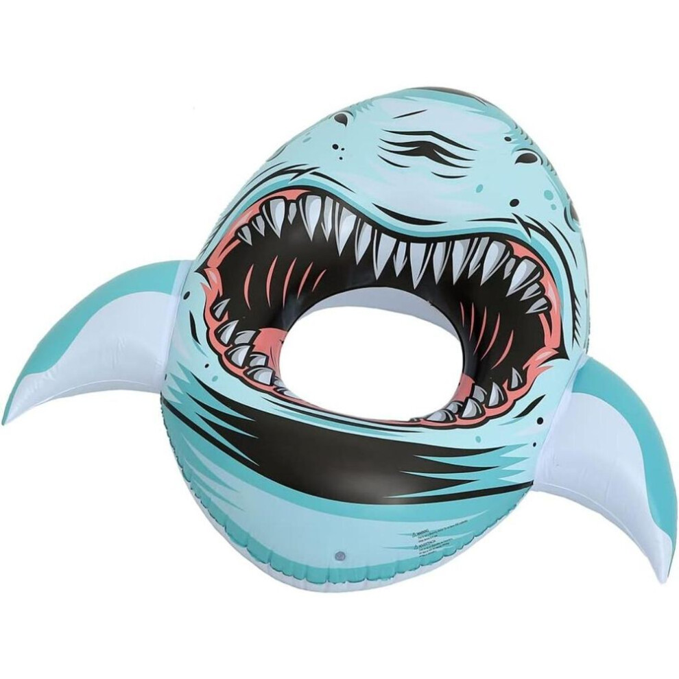 (blue, 147*140*40cm) Inflatable Shark Float, Pool Party Lounge Toy For Kids And Adults, Giant Inflatable Swimming Ring, Swimming Pool, Summer Water Fun, Shark Floats