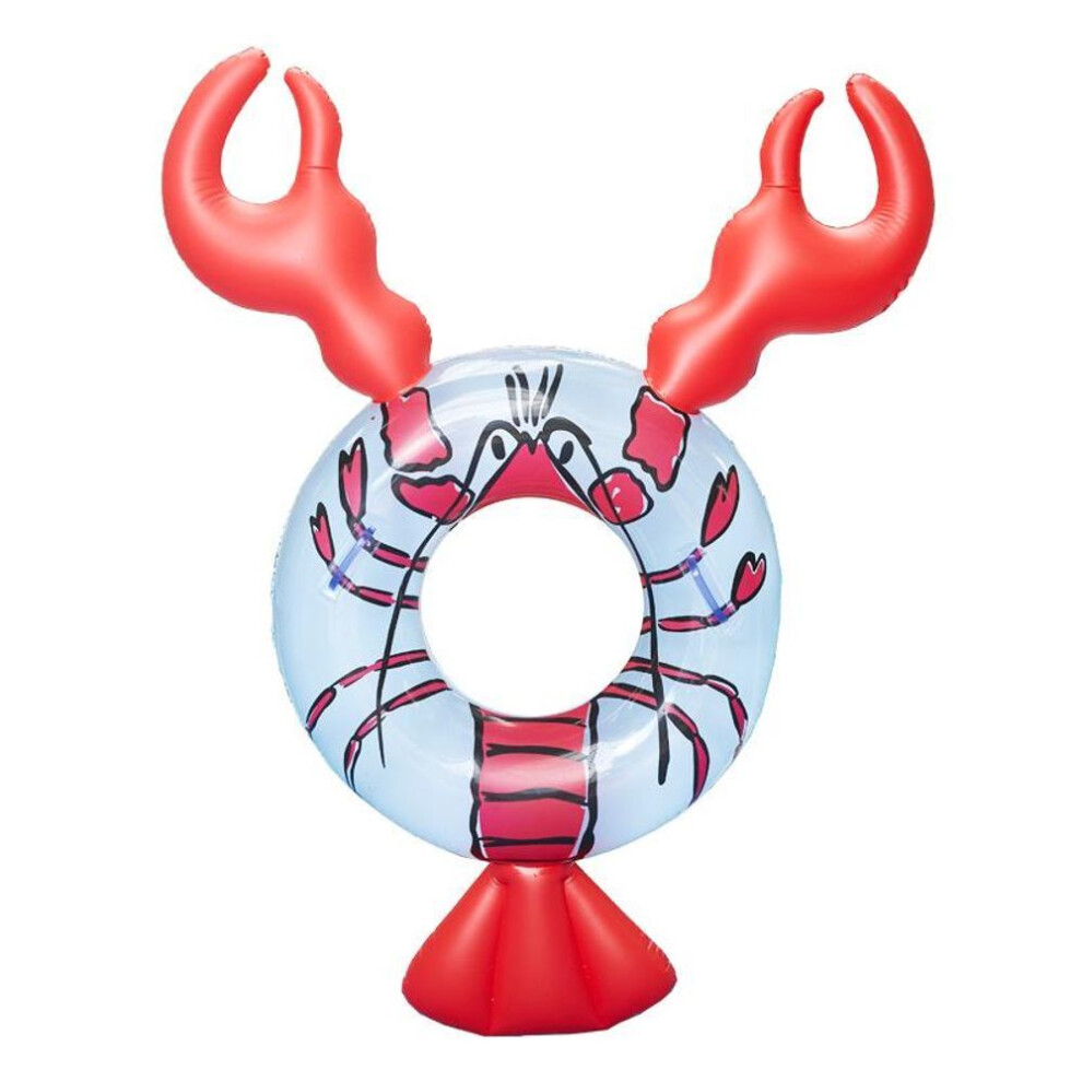(red,white, 160*95*90cm) Swimming Ring Oversized Inflatable Swimming Ring, Lobster Pool Float Summer Pool Raft Lounger For Adults Fun Beach Swim Party Toys Colorful