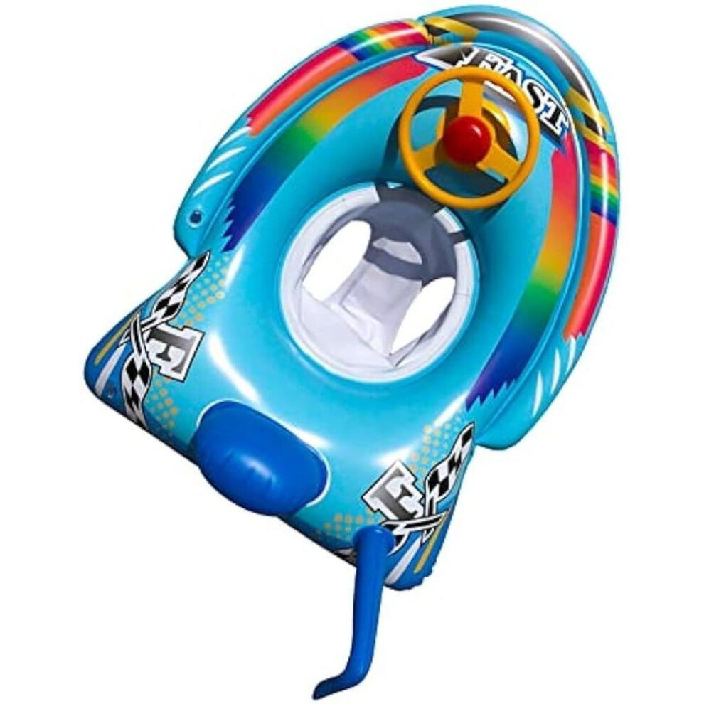 (as the picture, 75*52*25cm) Baby Swimming Ring, Swimming Seat, Baby Swimming Aid With Steering Wheel Handle, Swimming Hoops, Baby Swimming Trainer, Boat For From 1-5 Years Old