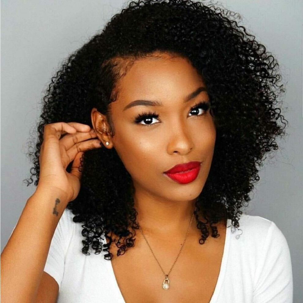 Bly.bh Bly 7A Mongolian Kinky Curly Human Hair Bundles 8/10/12 Inch Unprocessed Hair Weave Weft For Black Women Natural Color