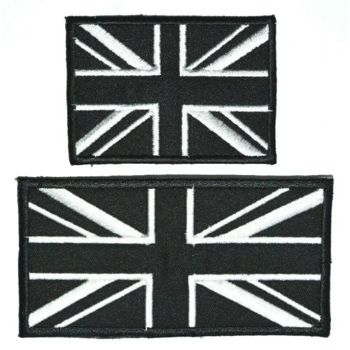 (Large) Black Union Jack Patch Iron On / Sew - 2 Sizes