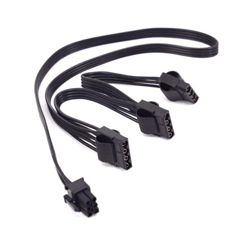 Napájací kábel PCIe 6pin samec - 3 IDE pre 2
