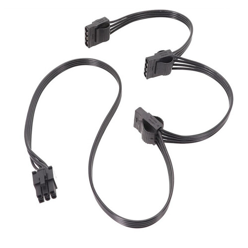 Napájací kábel PCIe 6pin samec - 3 IDE pre 1