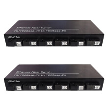 Switch Ethernet 10/100M de 6 portas com 6 portas de fibra e plugue americano